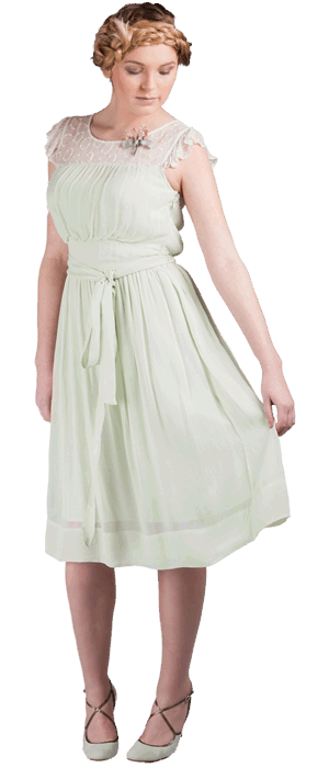 Jasmine dress
Fabric: 100% viscose georgette with ivory colour embroiodery chiffon mix at 
Yoke neckline panel. 
U.K sizes: 8-16
Colours: cucumber green, rose water, sky blue, mink. 
 