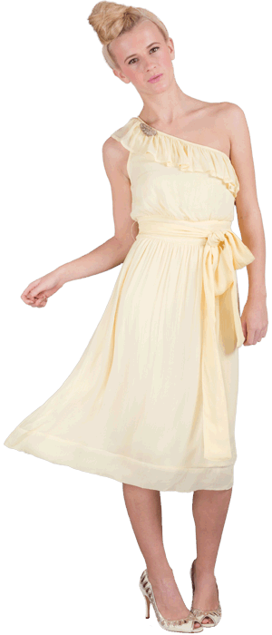 
Nicole dress 
(broach not included) 
Fabric: 100% viscose georgette 
U.K sizes:8-16 
Colours: lemon pie, soft coral, cucumber green, palma violet. 